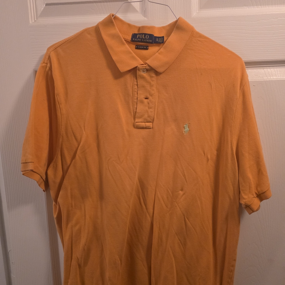Polo by Ralph Lauren Men's Orange Polo Shirt